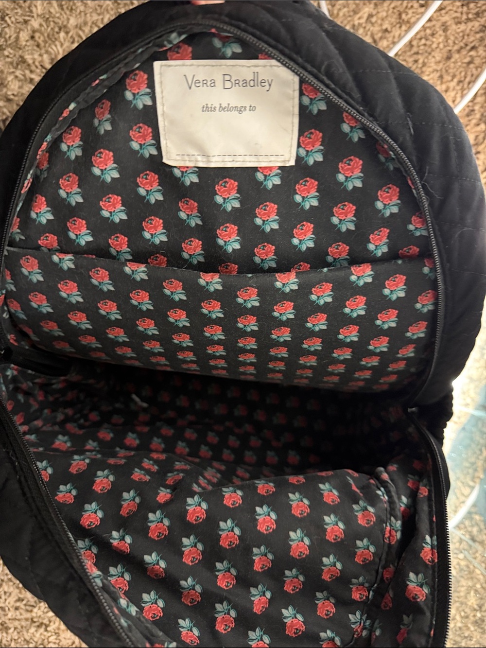 Vera Bradley Quilted Black Backpack - Everyday Carry - Picture 3 of 5